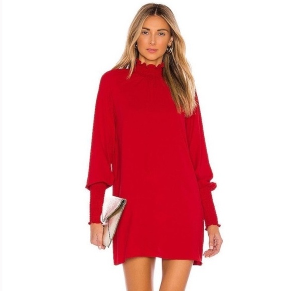 Amanda Uprichard Scarlett Red Noemi Mini Smocked Dress Small I2 - Picture 1 of 9